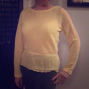 Cute, new yellow Modcloth sweater with peplum.